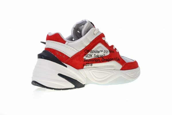 Nike M2K Tekno x Off White Blancas y Rojas - Imagen 3