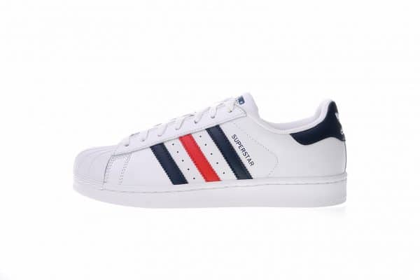 Adidas Superstar Blancas Azul y Rojo