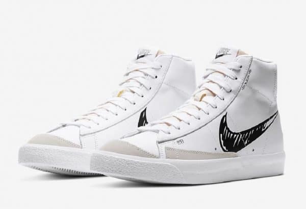 Nike Blazer Mid 77 Vintage Blancas Logo Pintado – Image 3