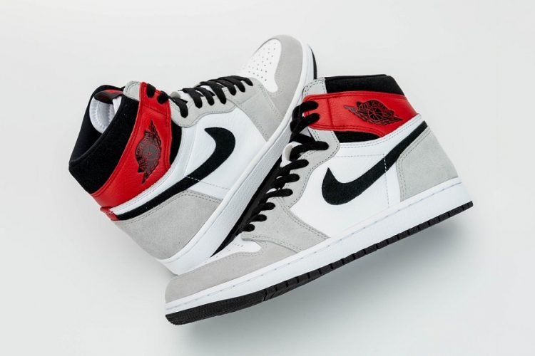 gray red jordan 1