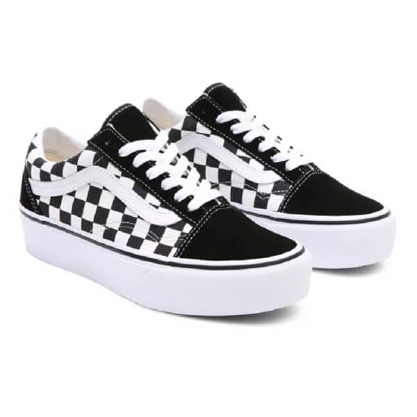 Vans Old Skool Negras Plataforma Cuadros - Image 3