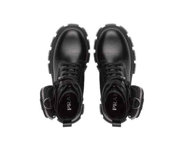 Prada brushed Rois Leather and Nylon Monolith Boots Black - Image 2