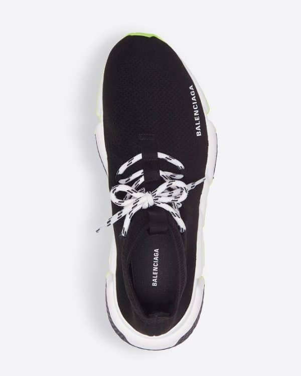 Balenciaga Speed Trainer Lace Up Black Yellow – Image 4