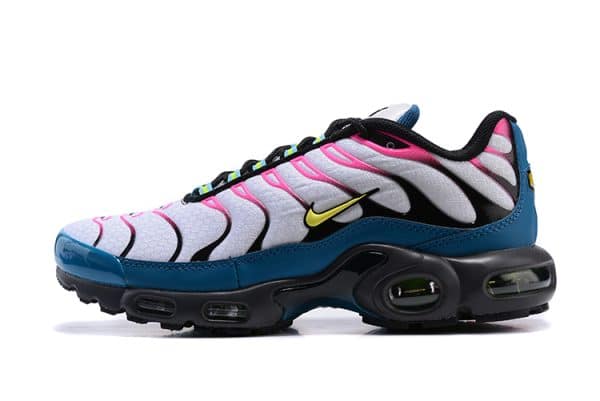 pink blue and white air max plus