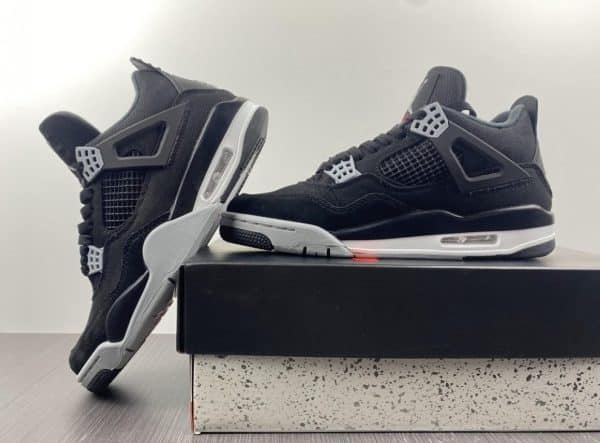 Nike Air Jordan 4 Black Canvas - Image 4