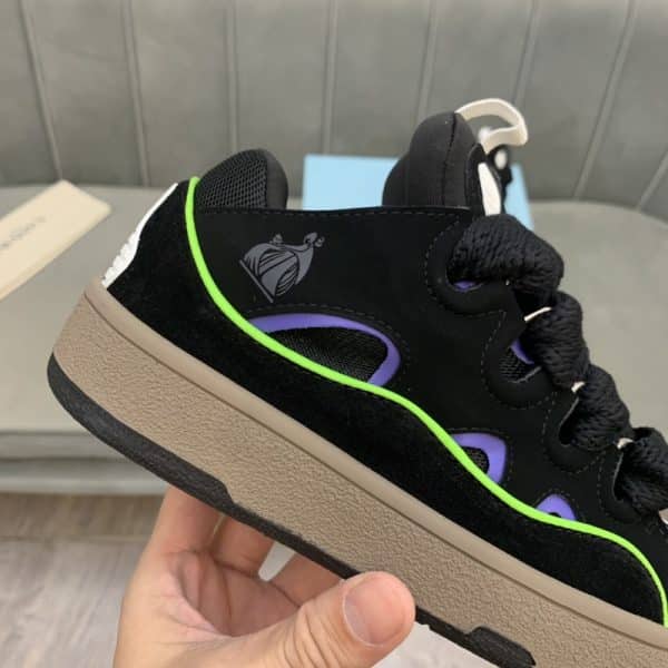 Lanvin Curb Lace-Up Sneakers Black Blue White – Image 6