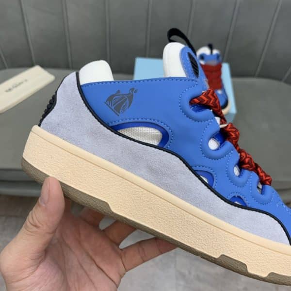 Lanvin Curb Lace-Up Sneakers Blue Black - Imagen 7