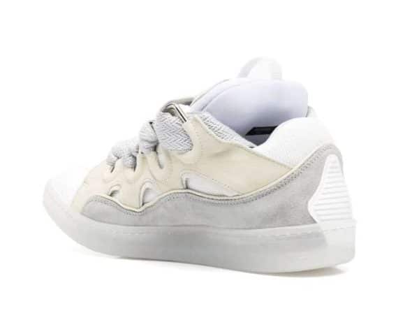 Lanvin Curb lace-up Sneakers White Grey - Imagen 3