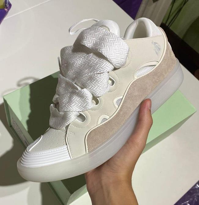 Lanvin Curb lace-up Sneakers White Grey