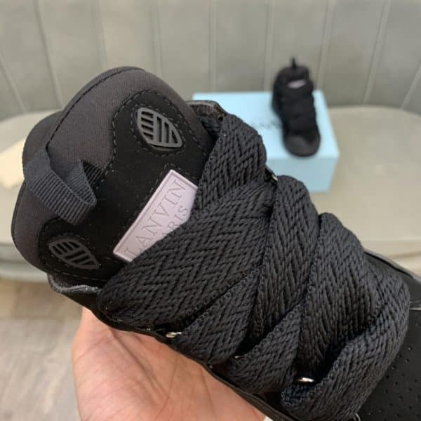 Lanvin Curb Lace-Up Sneakers Black - Imagen 6