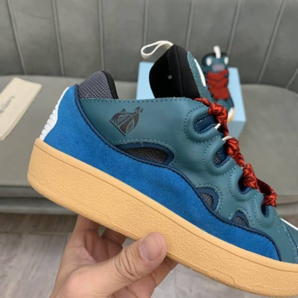 Lanvin Curb Lace-Up Sneakers Dark Blue – Image 6