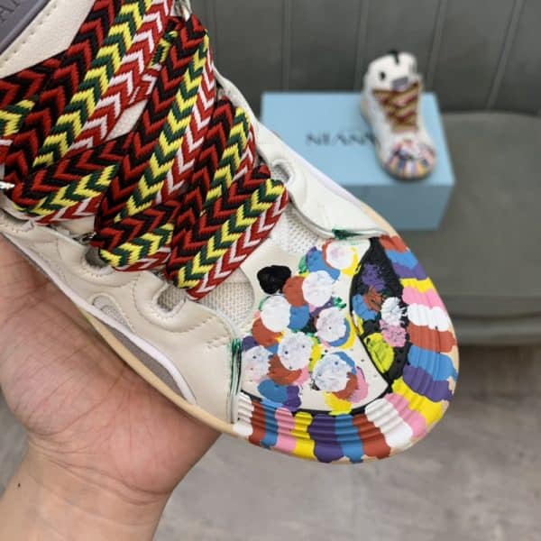 Lanvin Curb Lace-Up Sneakers Painted – Image 5
