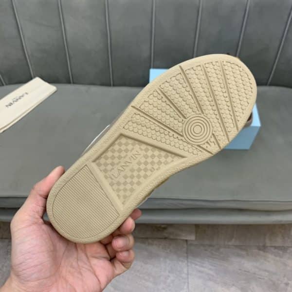 Lanvin Curb Lace-Up Sneakers Yellow Beige – Image 8