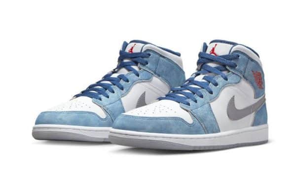 Nike Air Jordan 1 Mid French Blue Fire Red - Imagen 2