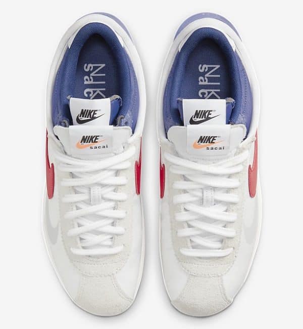 Nike Zoom Cortez x Sacai White University Red - Image 3