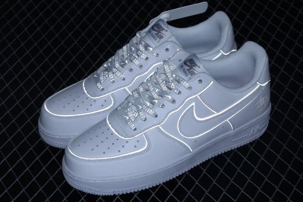 Nike Air Force 1 Low Stussy White Silver Reflective - Image 6