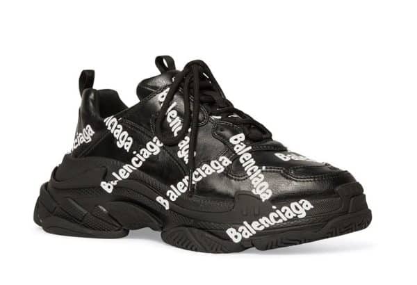 Balenciaga Triple S Logo Print Black - immagine 2