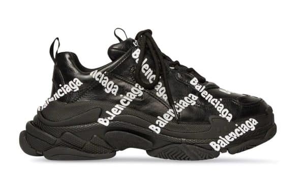 Balenciaga Triple S Logo Print Black
