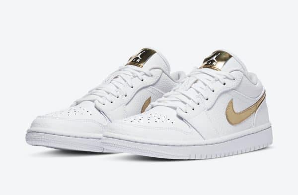 Nike Air Jordan 1 Low White Metallic Gold - Image 2