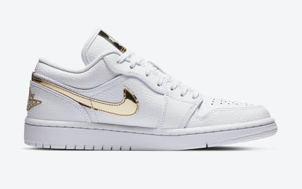 Nike Air Jordan 1 Low White Metallic Gold - Image 3