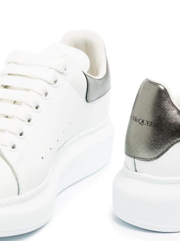 Alexander MCQueen Oversized Sneaker White Silver - Imagen 2