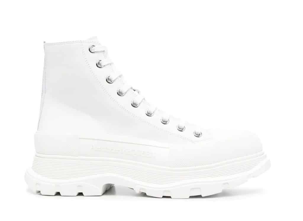Alexander McQueen Tread Slick Boot Leather White