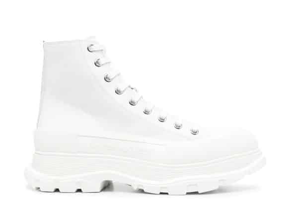 Alexander McQueen Tread Slick Boot Leather White