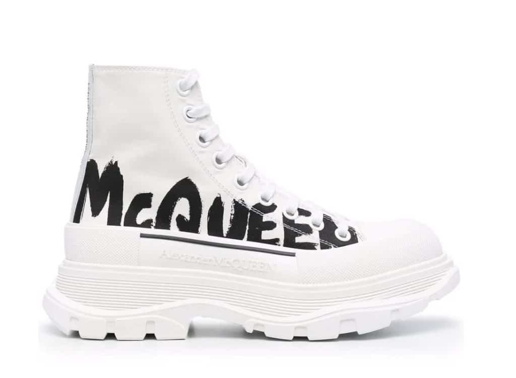 Alexander McQueen Tread Slick Boot White Logo