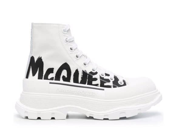 Alexander McQueen Tread Slick Boot White Logo