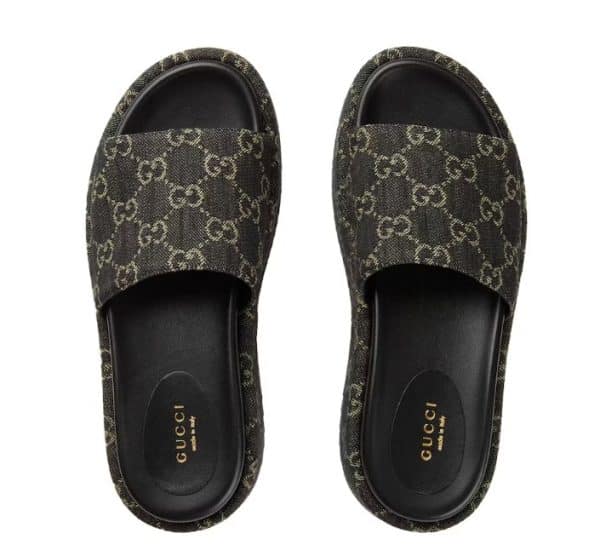 Gucci Sandal Platform 55mm Angelina Black Jacquard – Image 3