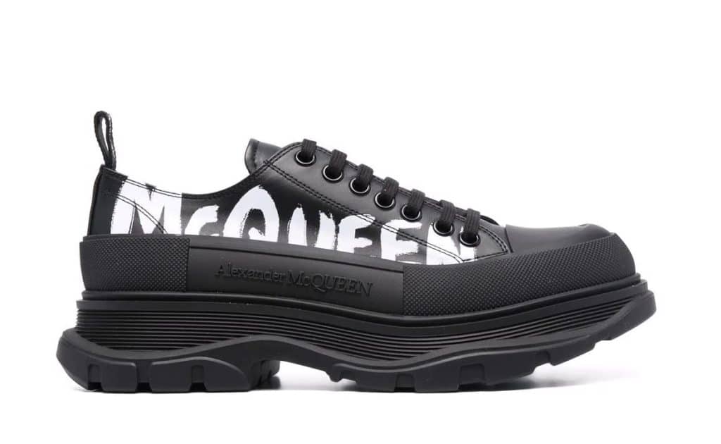 Alexander McQueen Tread Slick Lace Up Graffiti Black