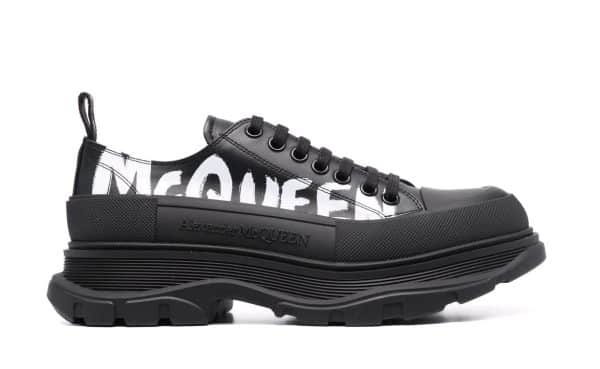 Alexander McQueen Tread Slick Lace Up Graffiti Black