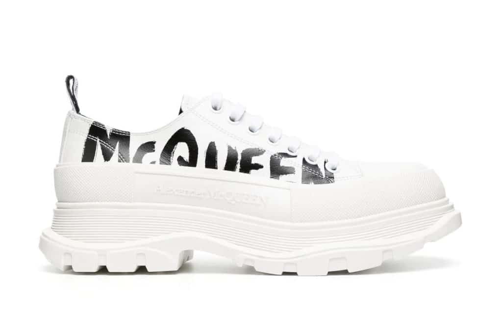 Alexander McQueen Tread Slick Lace Up Graffiti White