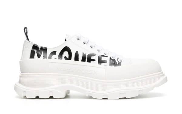 Alexander McQueen Tread Slick Lace Up Graffiti White