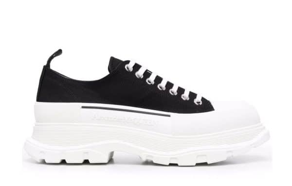 Alexander McQueen Tread Slick Lace Up White  Black