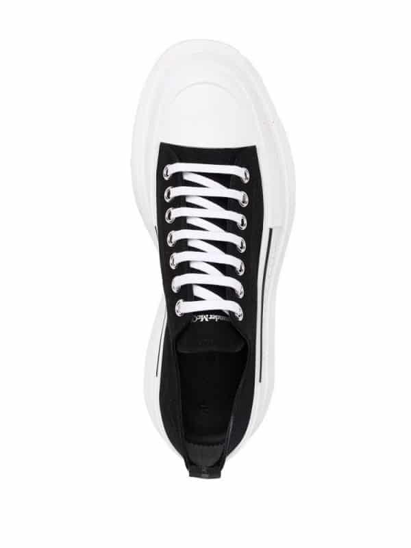 Alexander McQueen Tread Slick Lace Up White  Black – Image 4