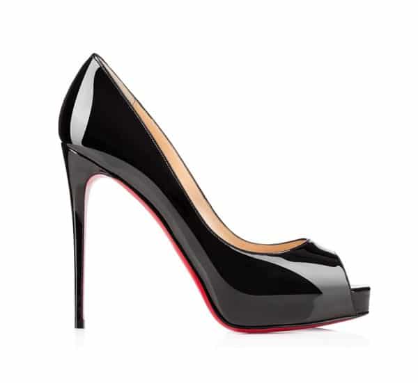 Christian Louboutin Women New Very Prive 120 Pump Black Patent Leather