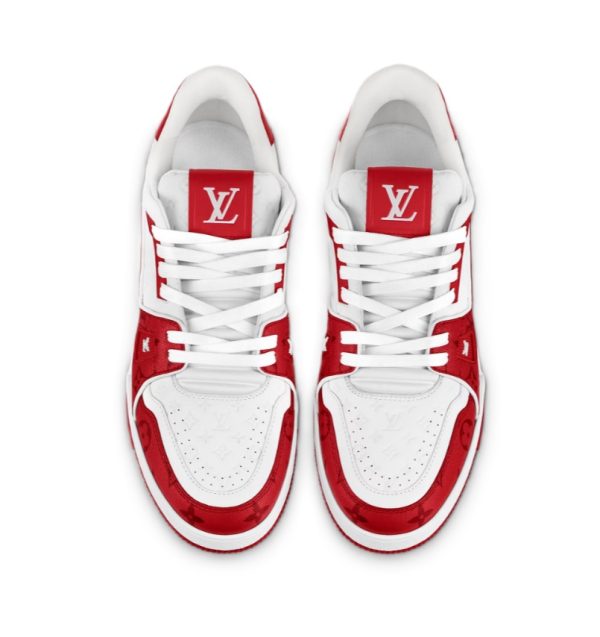 Louis Vuitton Sneaker Signature Red White – Image 3