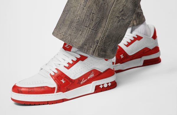 Louis Vuitton Sneaker Signature Red White – Image 2