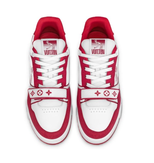 Louis Vuitton Trainer Sneaker Red White - immagine 2