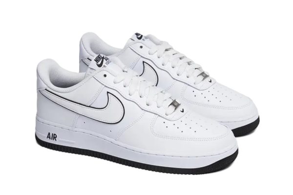 Nike Air Force 1 '07 Low White Black Outline Swoosh - Image 2