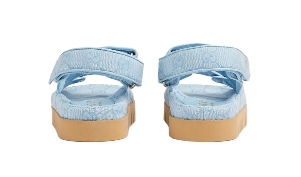 Gucci Sandal Dooble GG Blue – Image 3