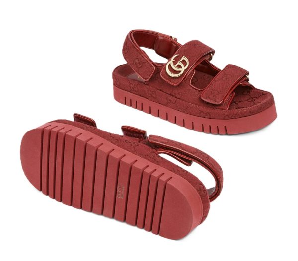 Gucci Sandal Dooble GG Burdeos – Image 4