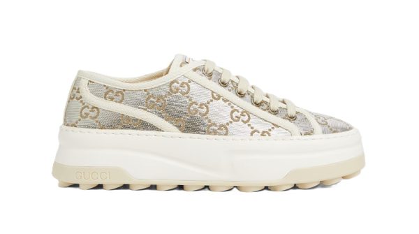 GG Platform Sneaker Silver