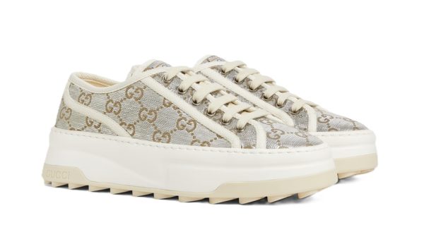 GG Platform Sneaker Silver - Image 2