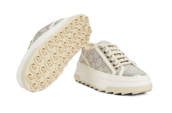 GG Platform Sneaker Silver - Image 4
