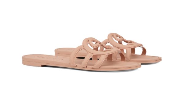 Interlocking G Slide Sandal Light Beige