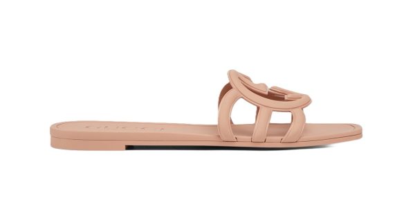 Interlocking G Slide Sandal Light Beige – Image 2