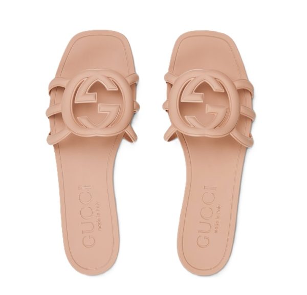 Interlocking G Slide Sandal Light Beige – Image 3
