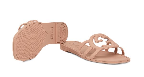 Interlocking G Slide Sandal Light Beige – Image 4